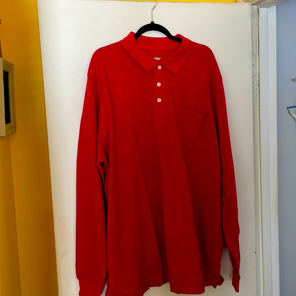 Brand new red polo long sleeve from king size